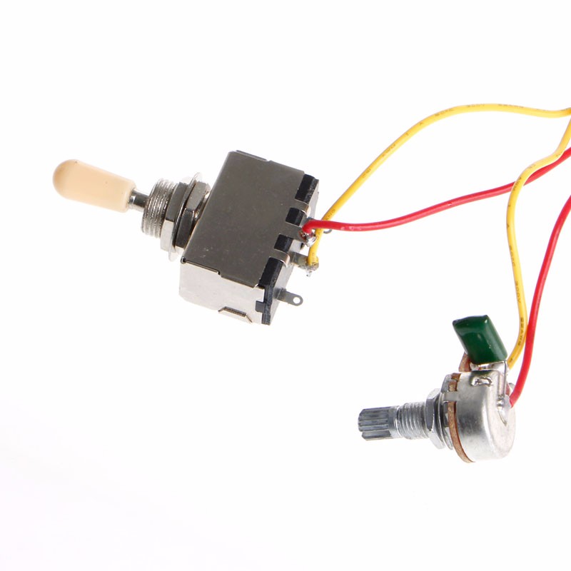 Arnés de cableado de guitarra, interruptor de palanca de 3 vías 1V1T 500k, Conector de tono de volumen para LP,