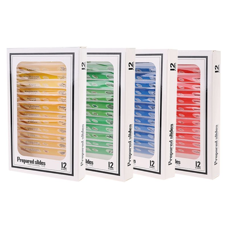 48pcs/set Kids Plastic Prepared Microscope Slides Biological Specimen Sample: Default Title