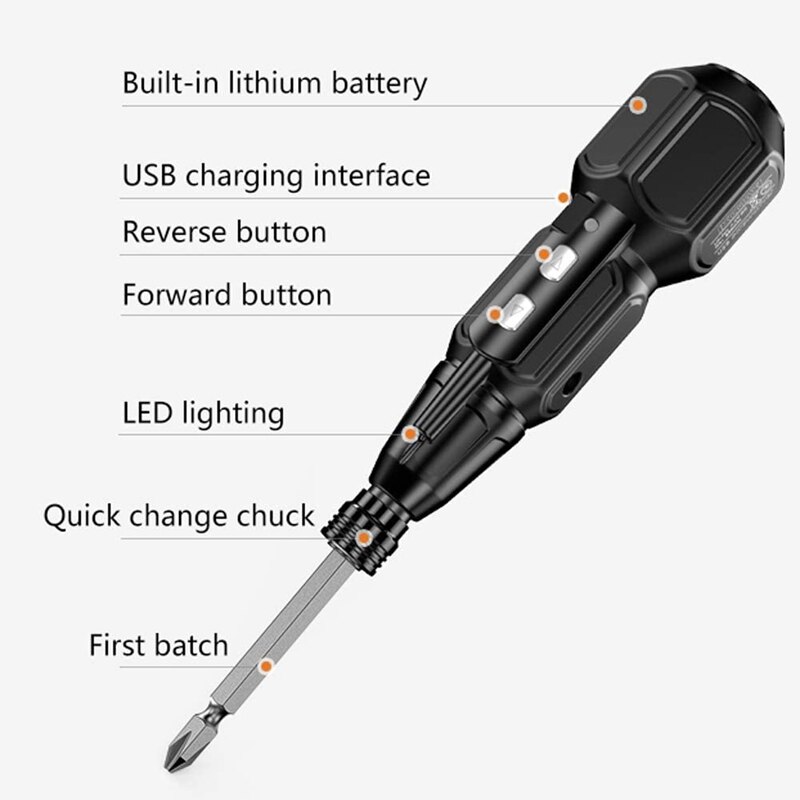 4.2V Mini strumento elettrico trapano avvitatore elettrico per uso domestico ricarica USB conveniente strumento cacciavite automatico