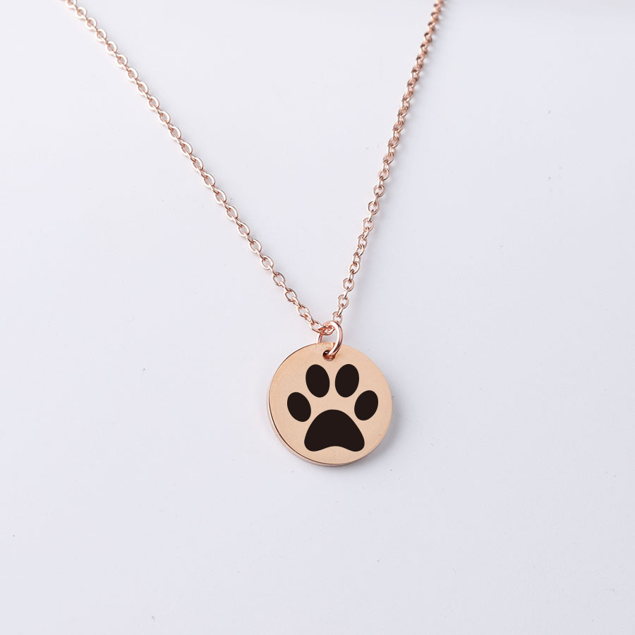 Zilver Kleur Leuke Dierlijke Voetafdrukken Hond Kat Voetafdrukken Poot Kettingen Vogel Hand Hangers Vrouwen Rvs Sieraden: Platinum Plated