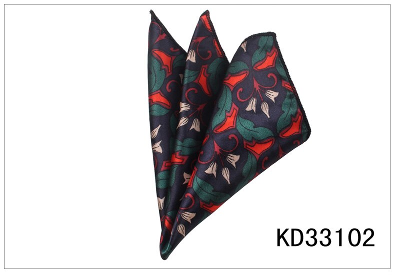 Pochette carrée de fleurs pour hommes femmes | Costume de mouchoirs en mousseline de soie imprimés Hanky pour hommes mouchoirs carrés serviettes foulards pour dames: KD33102