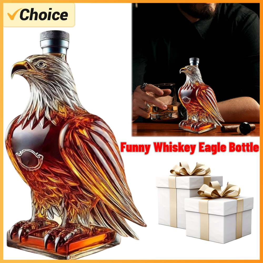 Funny Whiskey Eagle Bottle Whiskey Decanter Unique Whiskey Eagle Glass Decanter Funny Whiskey Bottle for Men Home Bar Decor