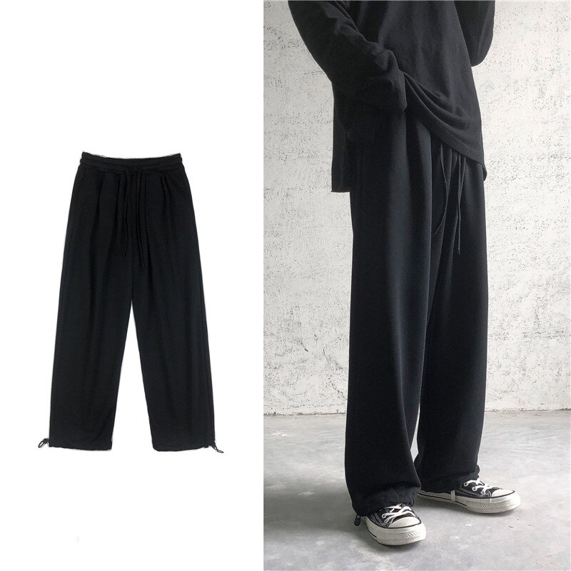 2020 męskie spodnie szerokie nogawki dorywczo spodnie sportowe styl biodro-hopowy spodnie harem czarne/szare spodnie Streetwear spodnie dresowe robić biegania M-2XL