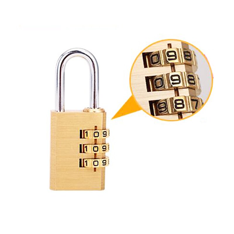 Pure Copper Password Lock Padlock Student Cabinet Luggage Bag Gym Locker Home Password Lock ZH-702