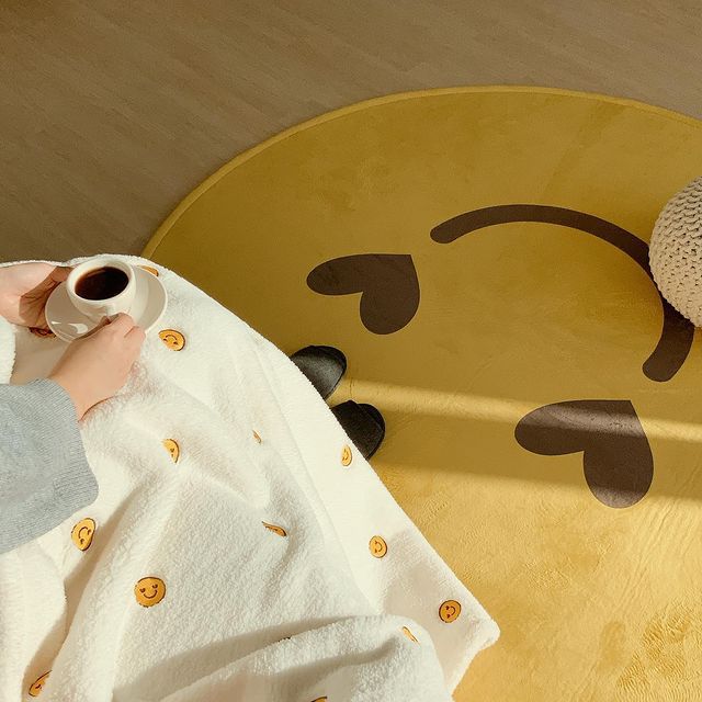 Ins Leuke Tapijt Kind Slaapkamer Decor Gele Smiley Rug Antislip Vloer Pad Thuis Fotografie Kussen Kids Play Mat alfombra Tapis