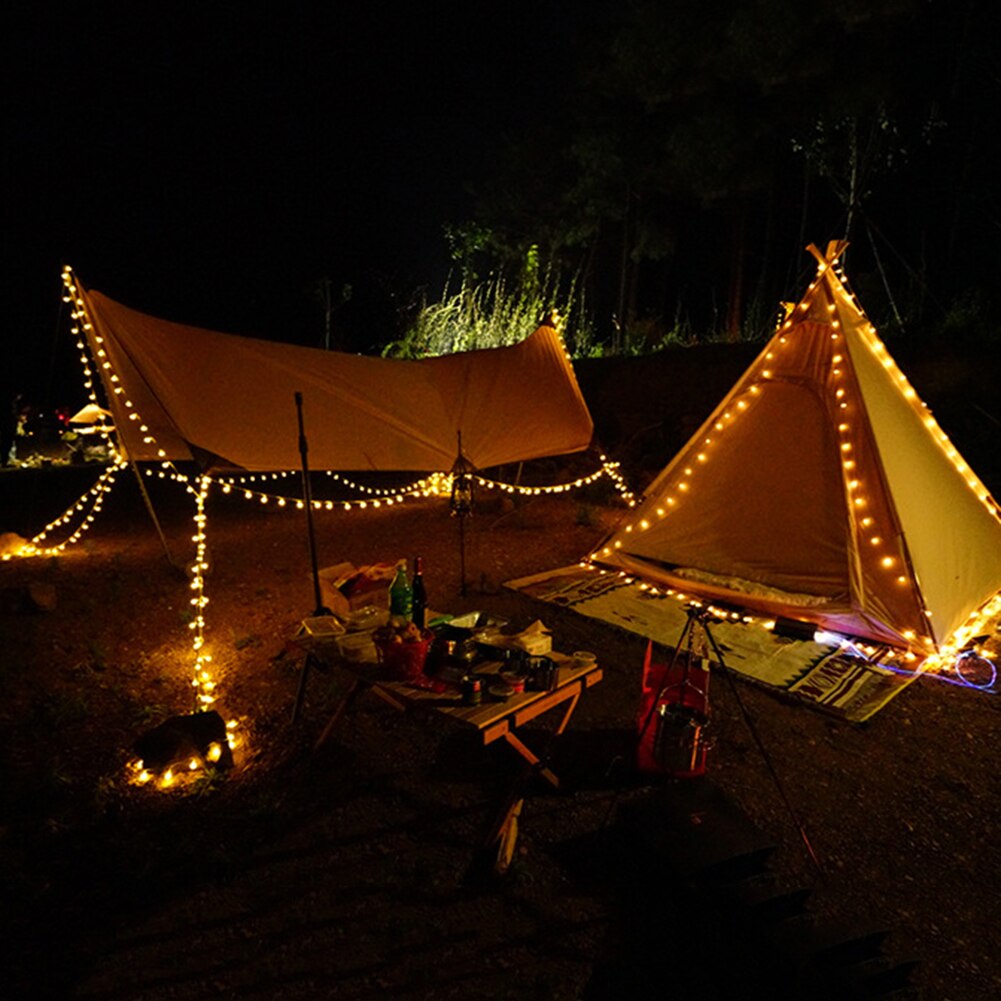 Tiras de luz LED redondas con cielo estrellado, bombillas redondas románticas para acampar, tienda de campaña, atmósfera, cadena de luz colgante para vacaciones, hogar y jardín al aire libre