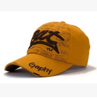 The BAT men's baseball caps Branded hats Unisex Bone Baseball Hat For Man Distressed: Yellow