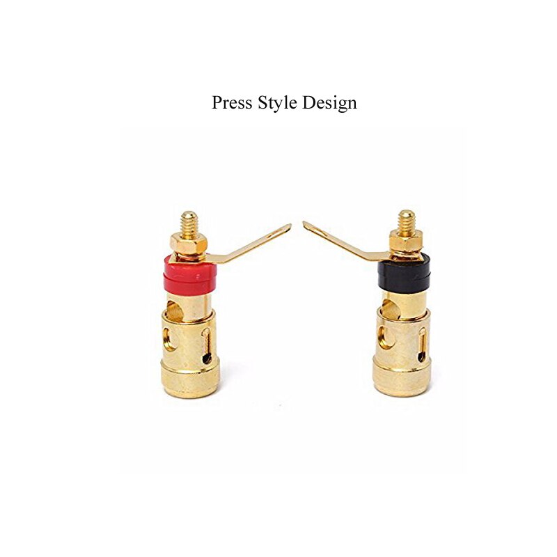 2PCS Plated Brass Speaker Binding Post Spring Loaded Press Subwoofer Basket Speakers Accessory