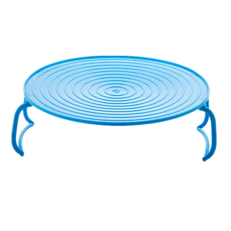 1PCS Multifunctional microwave heating layered steaming plate double rack shelf rack storage box tool kitchen accessories: Blue