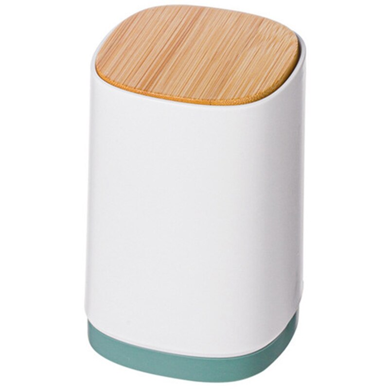 Automatic Pressed Cotton Bud Swabs Toothpick Holder Dispenser Case Holder Storage Organizer Box Home Decoration: Deep Blue