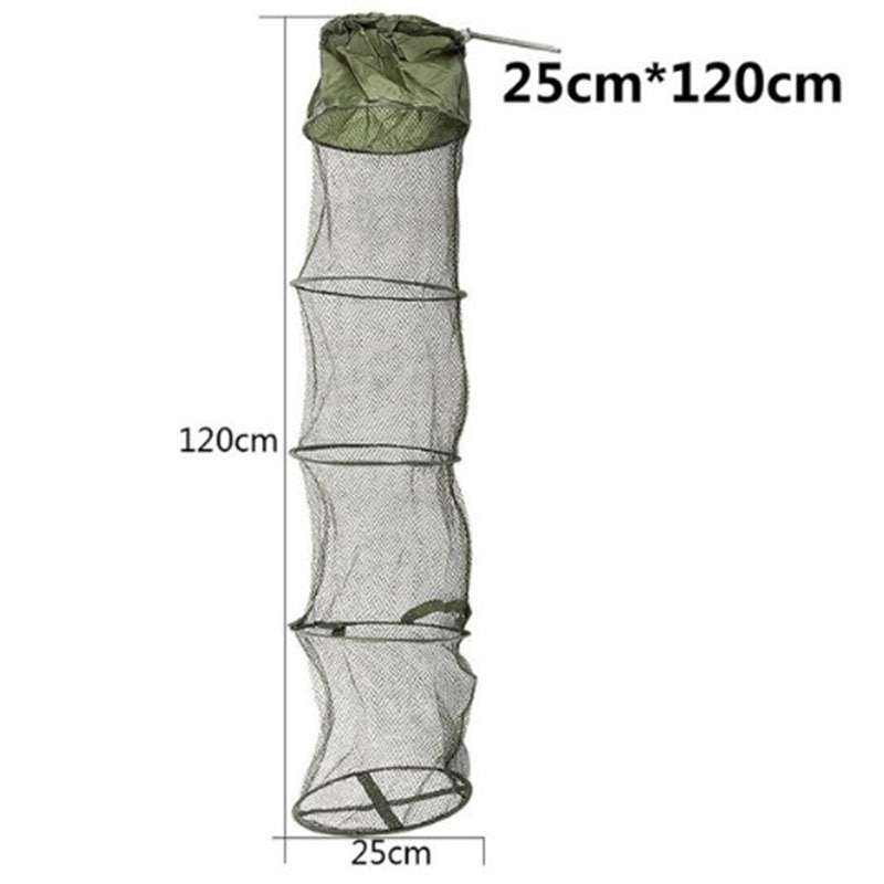 5 Layers Folding Fishing Net Minnow Fish Care Creel Tackle Mesh Cage Trap Net Corrosion Resistant Small Fish Mesh Net