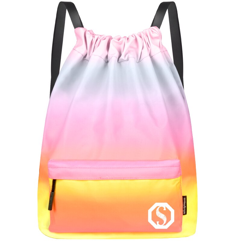 Sport Bag Gym Bag Backpack Waterproof Nylon Convenient Pocket Travel Bags Large Capacity Sac Femme Bag For School Teen Girls: Rainbow gradients