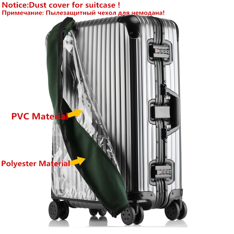 Pvc gennemsigtigt bagagerumscover til bagage elastisk vandtæt trolley kuffert regntasker rejse kuffert tilbehør 18-30 tommer trolley