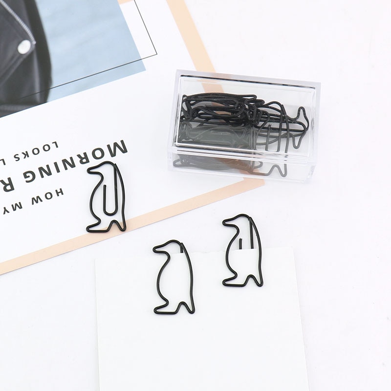 TUTU Dier Pinguïn Vormige Paperclips Geweldig Voor Paperclip Verzamelaars of Dierenliefhebbers (Zwart 50 Count) H0229
