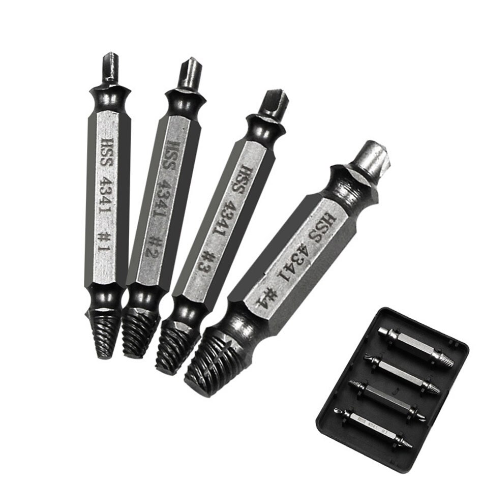 HSS 4341 sdouble ended damaged screw extractor or broken breakage heads crew extractors wood bolts remover extract drill Tools: 4341 box packed