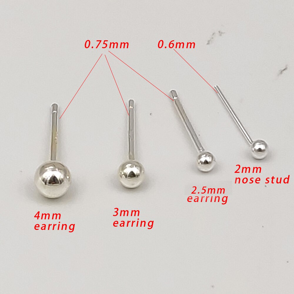 20 stk/pakke 925 sterling sølv krystal øreringe & næsestud lille kuglepiercing kropssmykker til kvinder