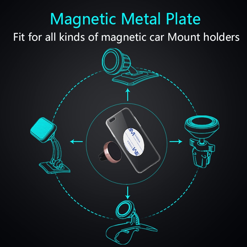 XMXCZKJ Metallplatte Universal Ersatz Metallplatte Mit Klebstoff Für Magnetplatte Autohalterung Telefonhalter Magnet Mobilen Ständer