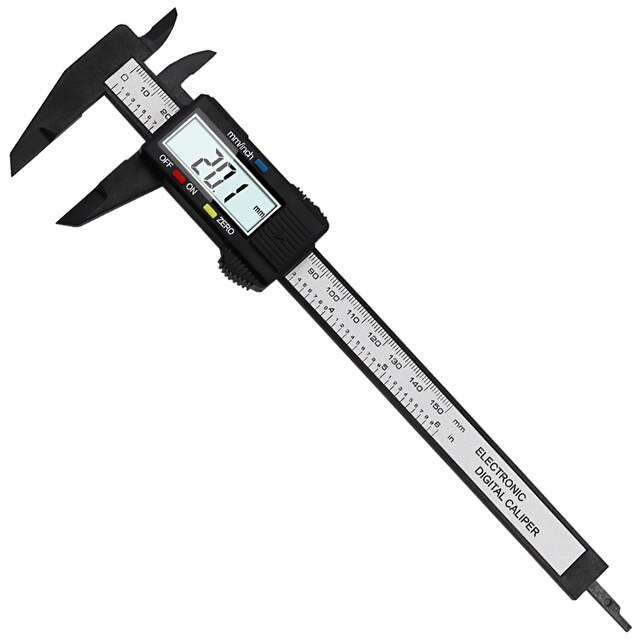150mm/6 &quot; karbonfiber digital skyvelære 100mm/4 tommers plast vernier skyvelære måler elektronisk plast skyvelære skyve linjal måler: 150mm svarte