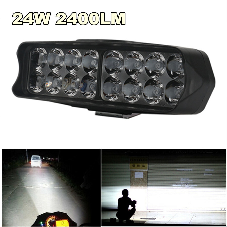 Universele 24W 2400LM Led Werk Light Bar Fog Spotlight Koplamp Rijden Lamp Voor 12-85V Auto Vrachtwagen offroad