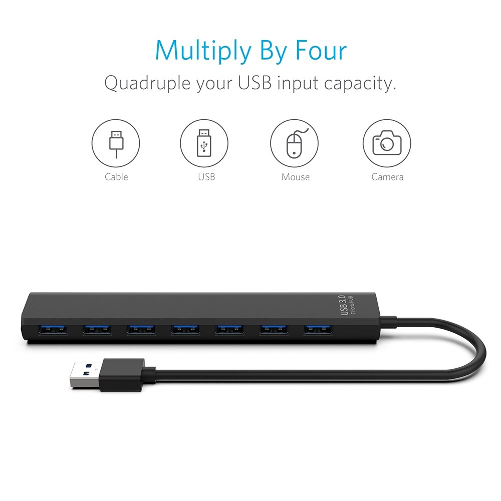 USB 3.0 Hub USB 3.0 To 7 Ports USB 3.0 Splitter Multiple for For Hard Drives USB Flash Drive Mouse Keyboard Extender Adapter
