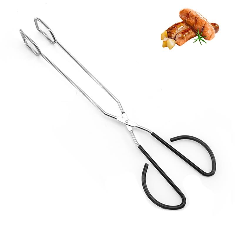 Stainless Steel Scissor Barbecue Tongs Outdoor Park Picnic BBQ Food Baking Bread Clamp Barbecue Tool Grilling Tong