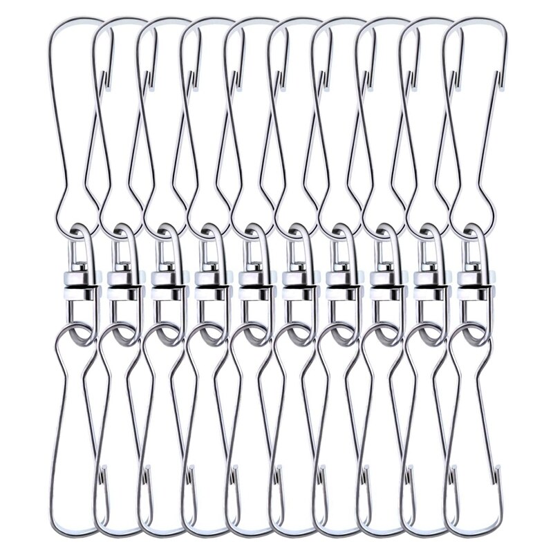 10 Stks/set 3.15 Inch Glad Spinning Dual Clip Wartels Wind Spinner Hangers Spiraal Staarten Twisters Voor Windgong Outdoor: Default Title