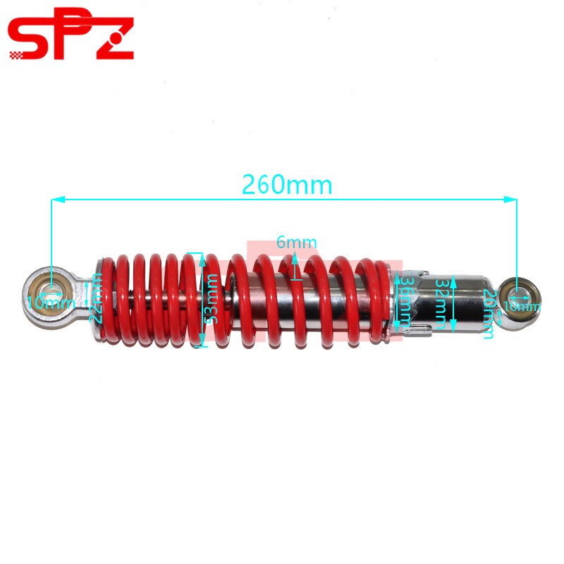 250mm 270mm 290mm przedni amortyzator motocykl sprężyna zawieszenia dla ATV Gokart powozik dół rower silnik terenowy akcesoria: 26cm