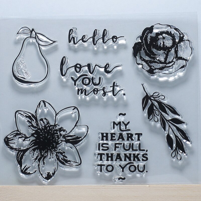 Winter wishes Moment Happiness Rest travel Beautiful Rubber Silicone Seal transparent clear rubble stamps for DIY Scrapbooking: My heart is full