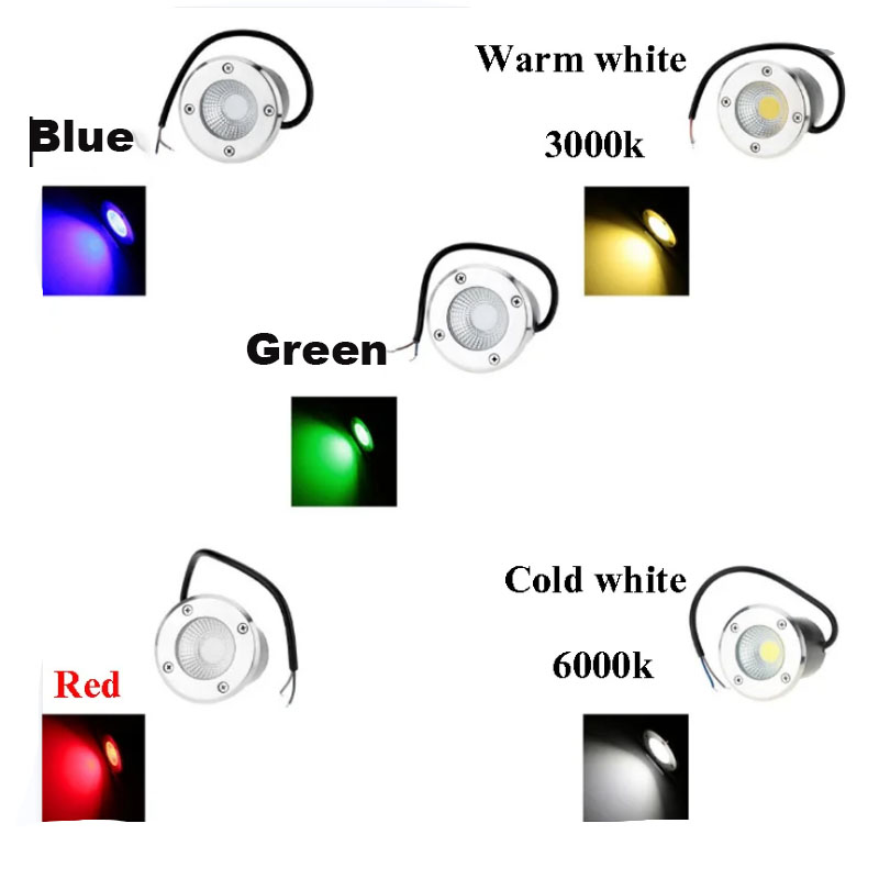 Luz LED subterránea IP68 para camino de jardín, lámpara de suelo para exterior, foco de paisaje de patio enterrado, 220v, DC12, 3W, 5W, 9W