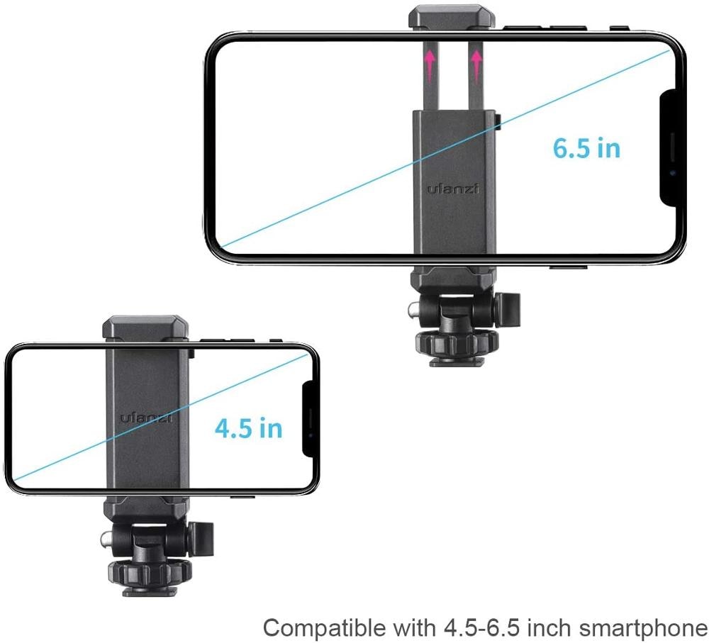 Ulanzi ST-06 Cold Shoe Phone Tripod Mount Holder Vertical Shooting Adjustable Monitor Adapter for iPhone 11 Pro Max XR Android