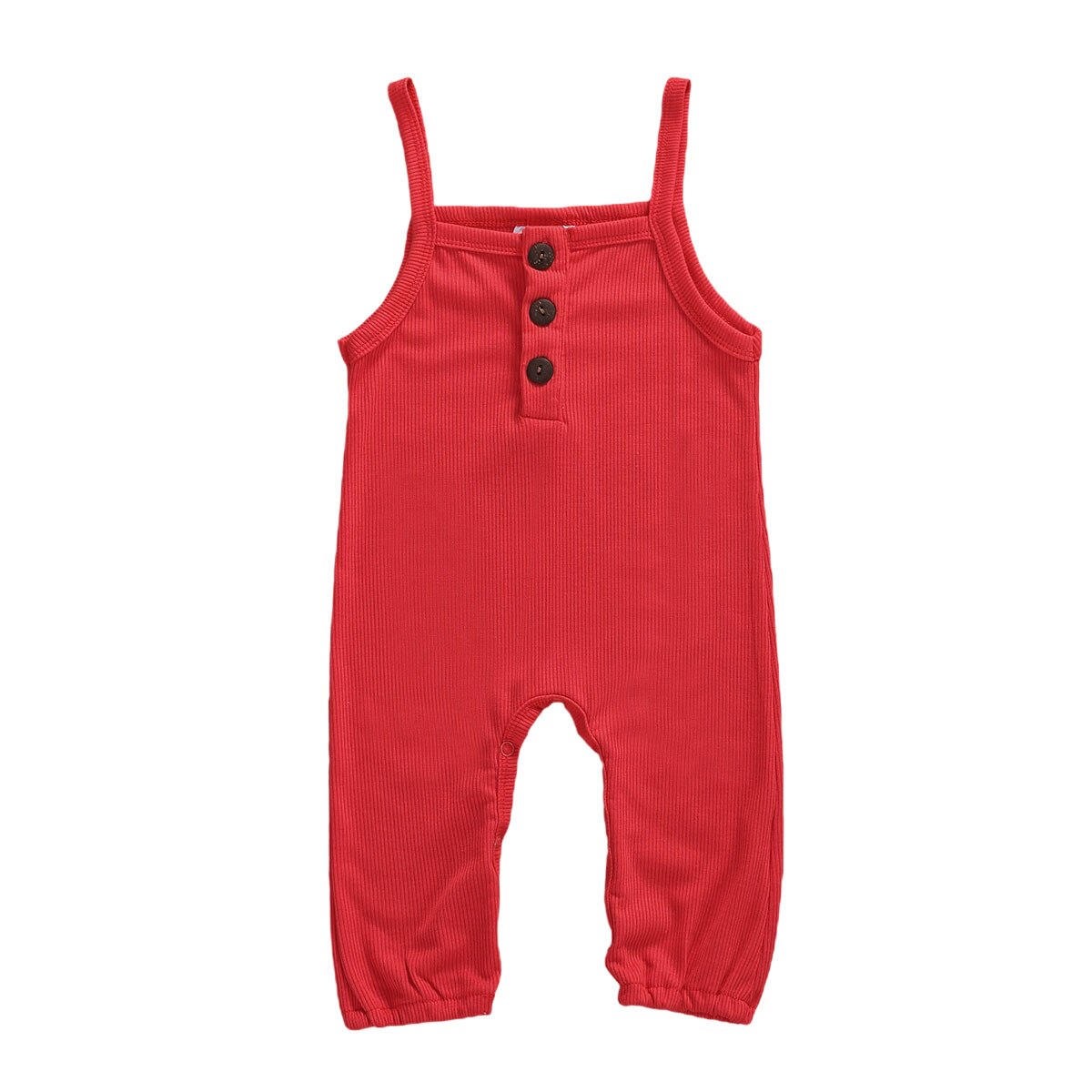 Bambino del bambino Infantile Del Bambino Delle Ragazze Dei Ragazzi Vestiti Senza Maniche A Coste Pagliaccetto Tuta Tuta di Estate di Un Pezzo Solido Abiti di Cotone: Rosso / 6m
