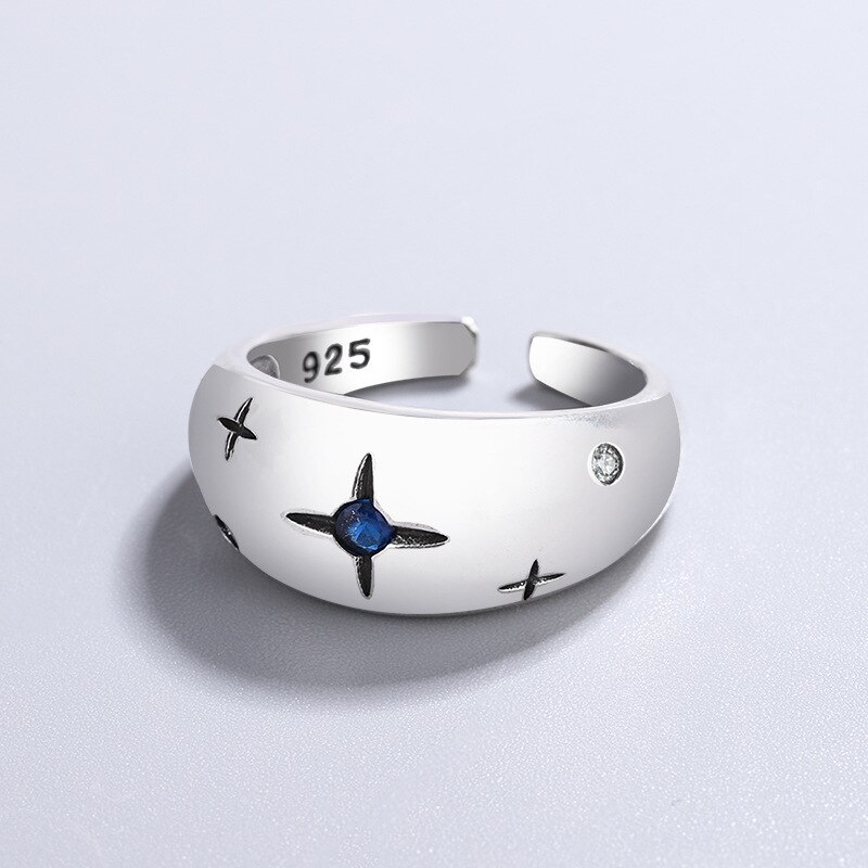 Bague en argent Sterling 925 véritable pour femmes, bijoux fins et minimalistes avec cœur creux, réglable, de fête: Agate