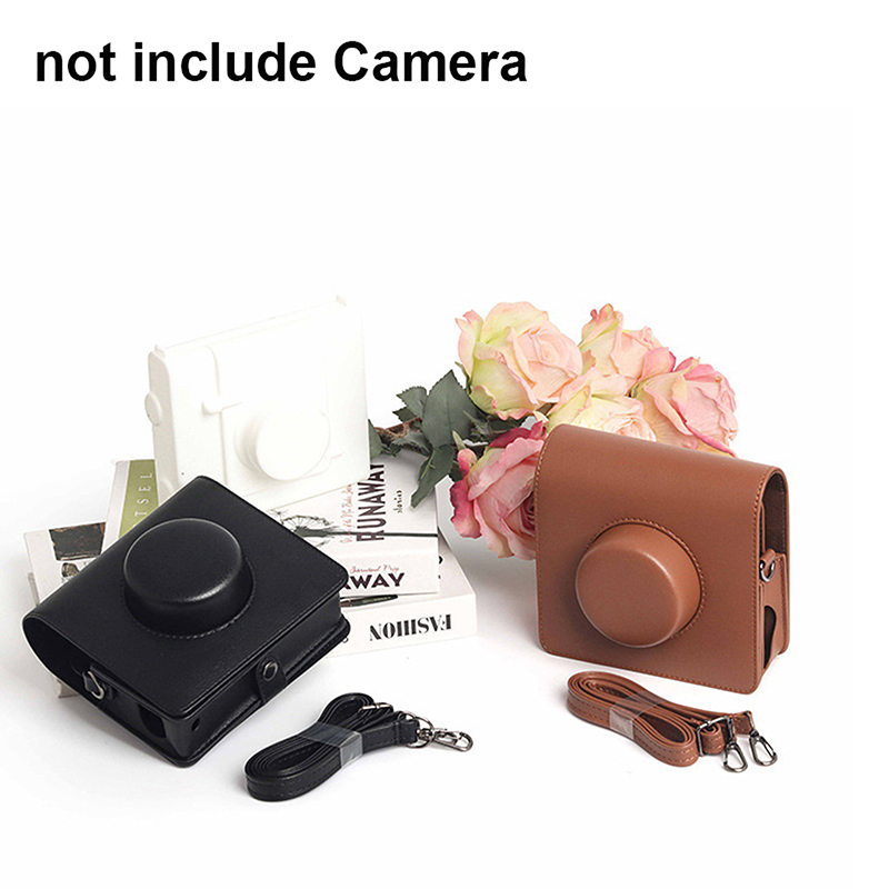 For Instax Wide Evo Camera Retro Camera Bag Protective Case PU Leather Cover With Shoulder Strap Storage Protective Bag