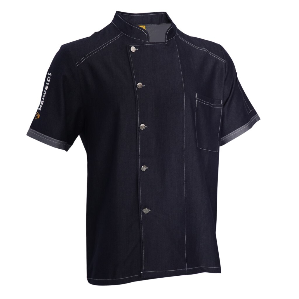 Lifelike Jeans Chef Coat Chef Jacket Breathable Work Clothing Uniform,No Pilling,No Fade