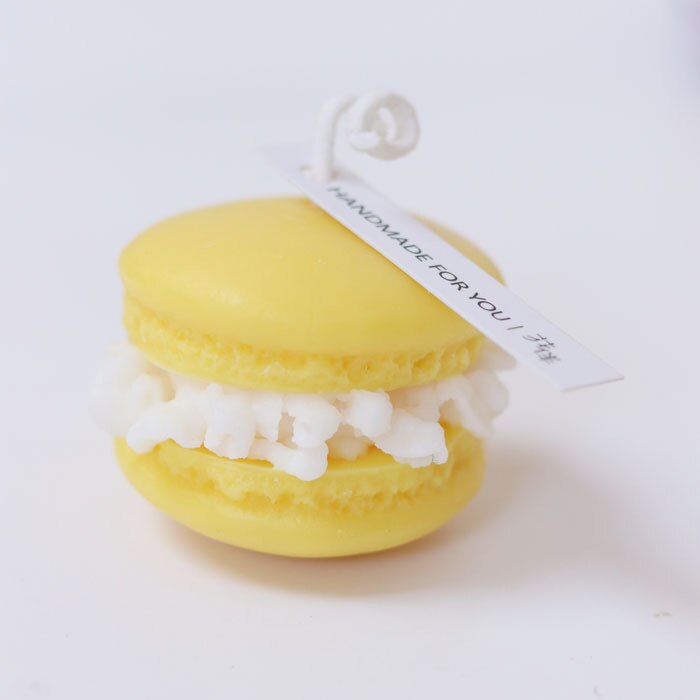 Bougies parfumées Macaron, gâteau , cire de soja, aromathérapie, décoration de maison, d'anniversaire et de mariage: yellow