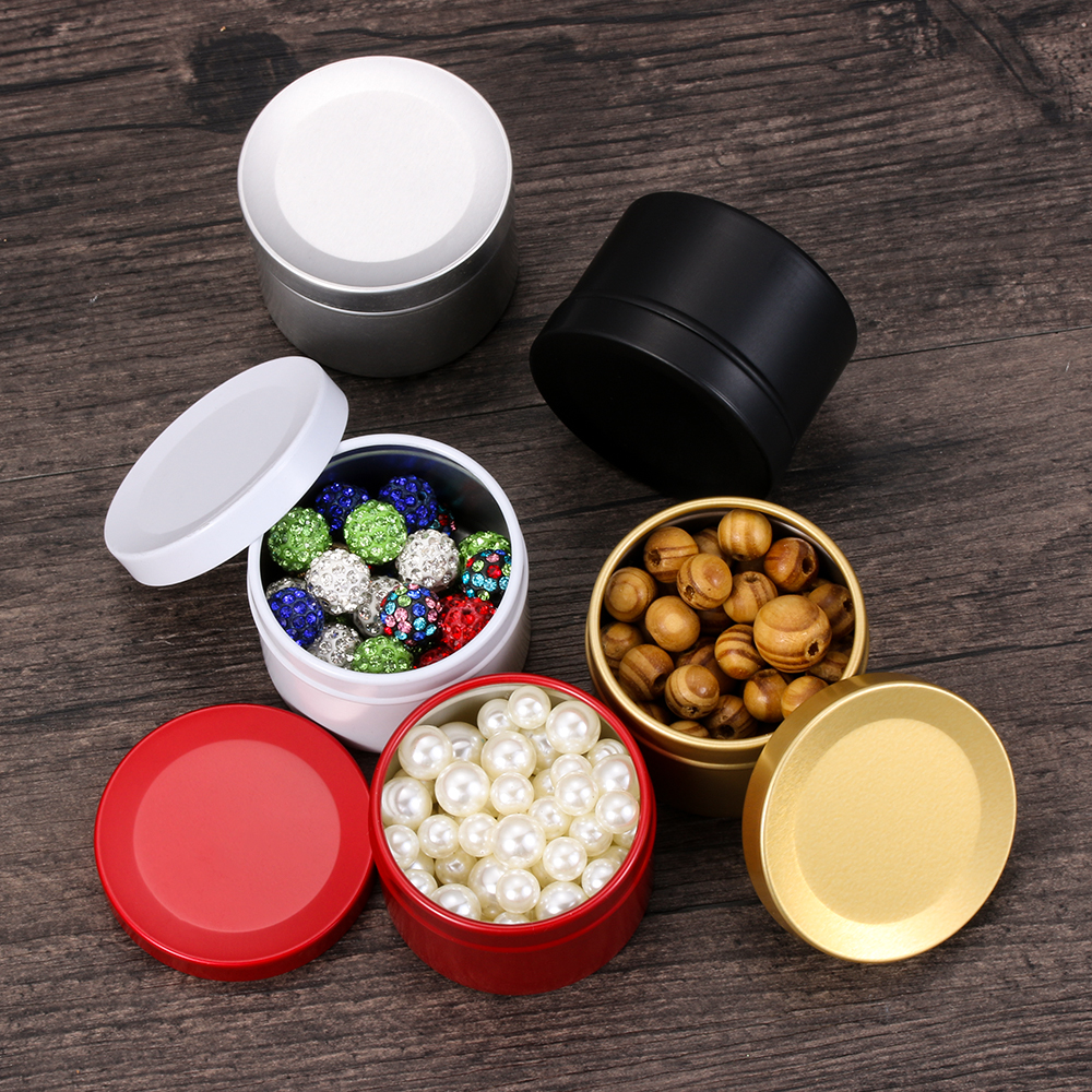 1PC Mini Biscuits Can Cookies Jar Tin Tea Candy Storage Box Round Metal Makeup Case Wedding Party Favor Organizer Container 50ml
