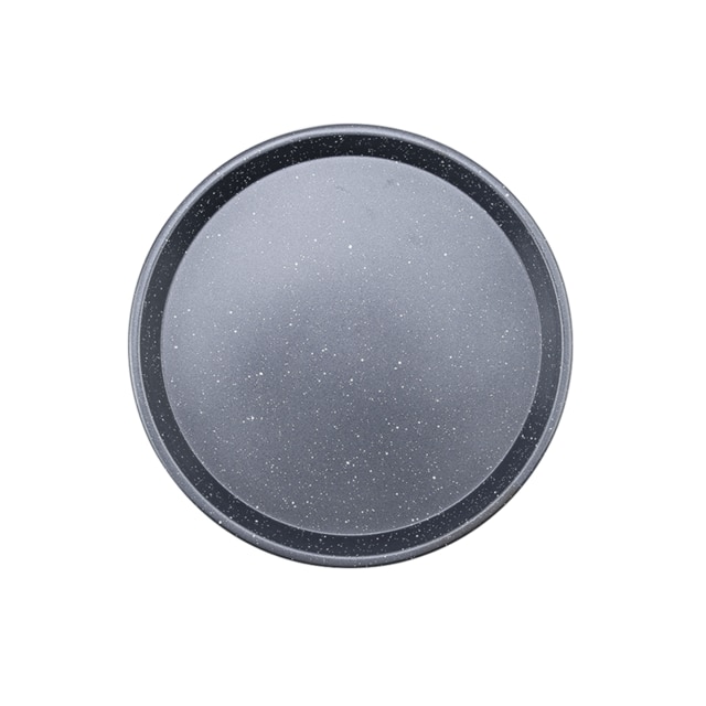 Plaques rondes de pizza 4 taille,mettre au Four en acier de carbone , Revêtement en marbre,Épaisseur 0,6 mm: 7 inch