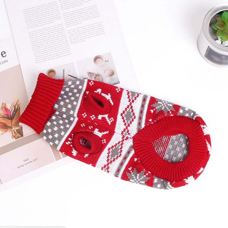 Vinterstrikket hundetøj varm sweater sweater til små store hunde kæledyrstøj frakke strikning hæklet stof 01