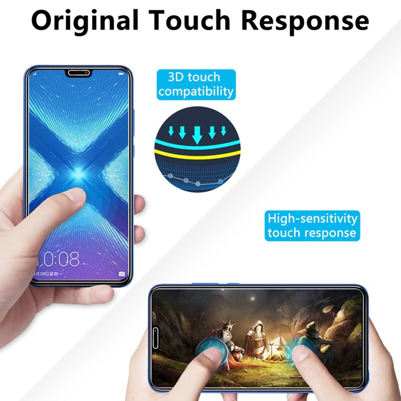 2 piezas HD vidrio templado duro para Huawei Honor 9X Pro 7X6X5X8 S 7S Protector de pantalla película 9H vidrio Protector para Honor 9X Pro