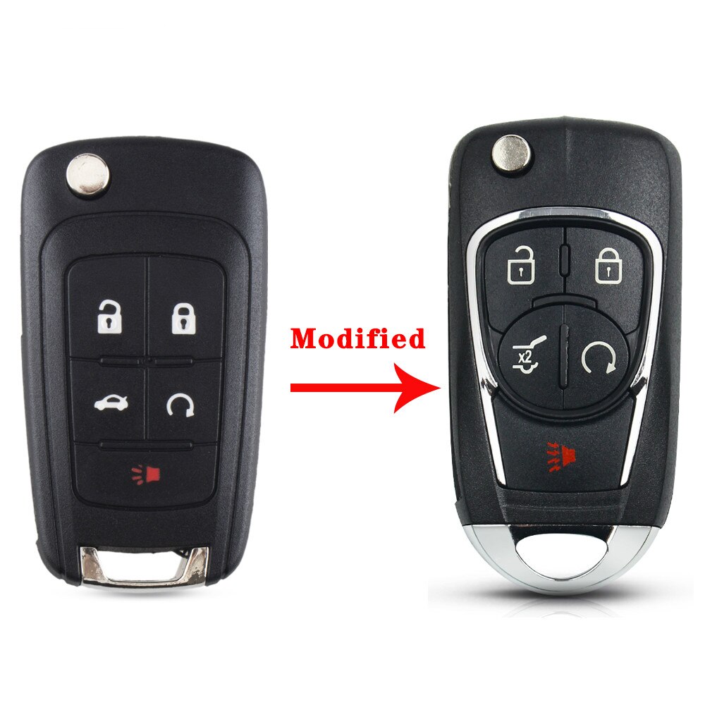 Keyyou 2/3/4/5 -painikkeet muutettu kääntyvä kaukosäädin auton avainkotelo chevrolet cruze -autolle opel opel insignia astra j zafira  c 2: 5 painiketta