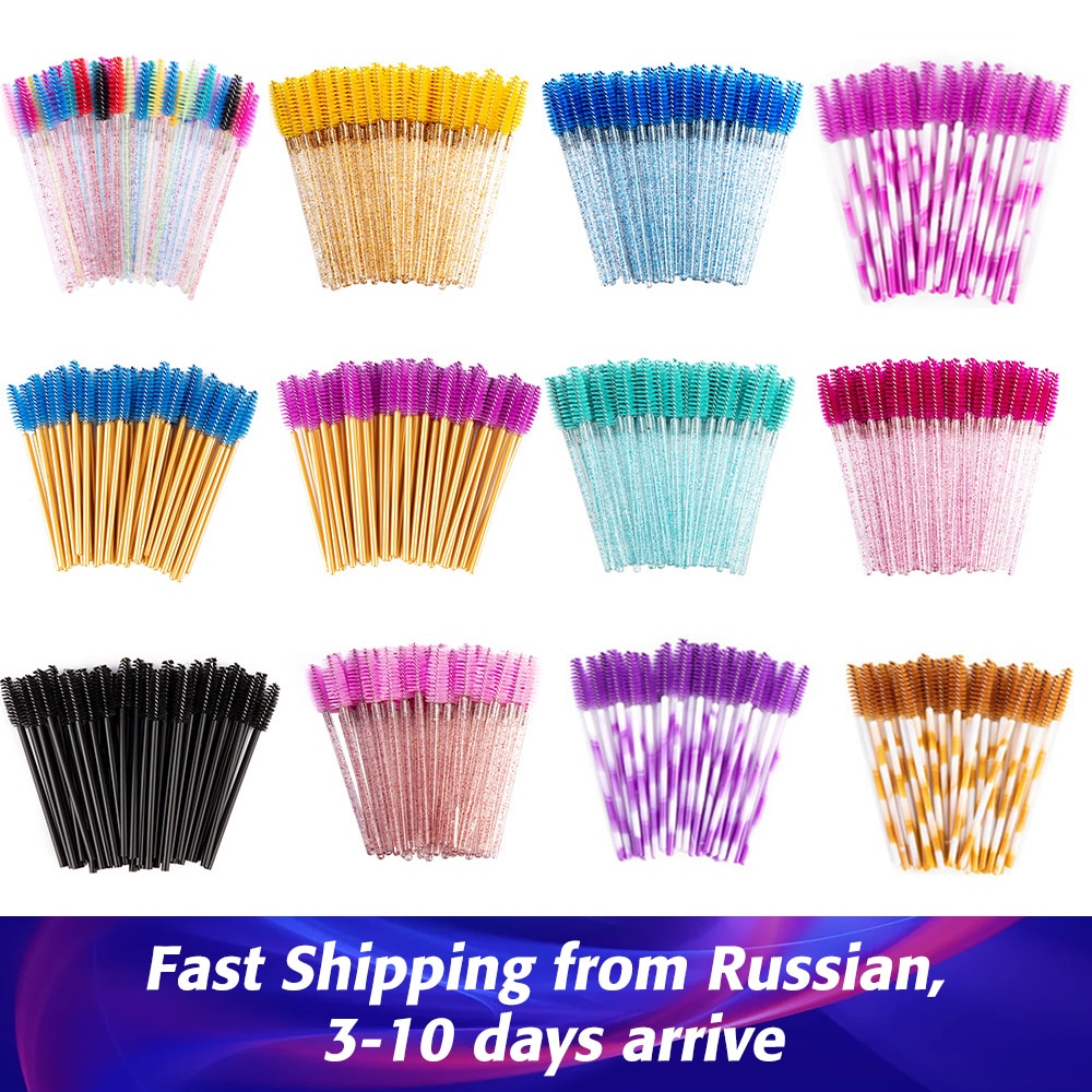 100 unids/pack nueva buena desechable pestañas maquillaje para pestañas cepillo Mini varitas de rímel de pincel para maquillaje herramienta de maquillaje