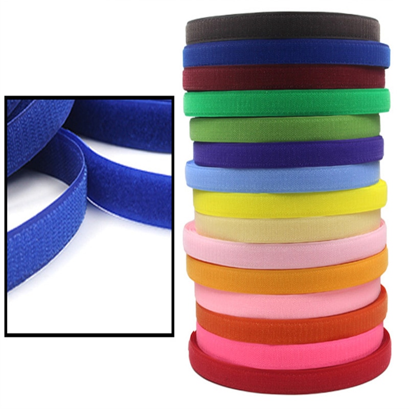 20mm*25 Yard Colorful Velcro Nylon Hook and Loop Tape Adhesive Fastener Sticke No Glue Garment Clothing Sewing Accessories
