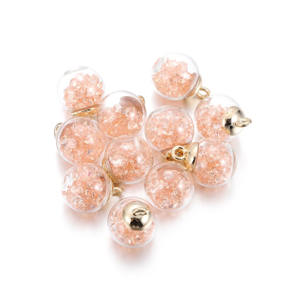 10 Uds. De cuentas de estrella de bola transparente de cristal de 16mm, dijes de lentejuelas, colgante para pulsera, collar, accesorios para hacer joyería DIY: Violeta