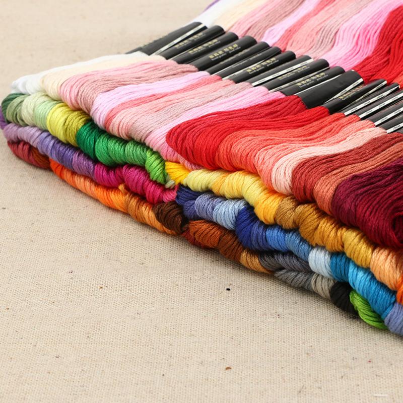 50Pcs/Set 8M Anchor Cross Stitch Cotton Embroidery Thread Floss Sewing Skeins Craft Dofferent Colors