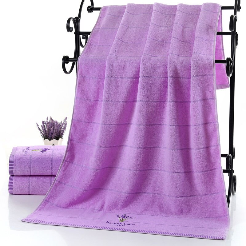 Cotton Towel High Absorbent Face Towel Bath Towel Beach Towel For Adults Quick Dry Soft comfortable Towels set bathroom: Purple 70x140cm 1pc