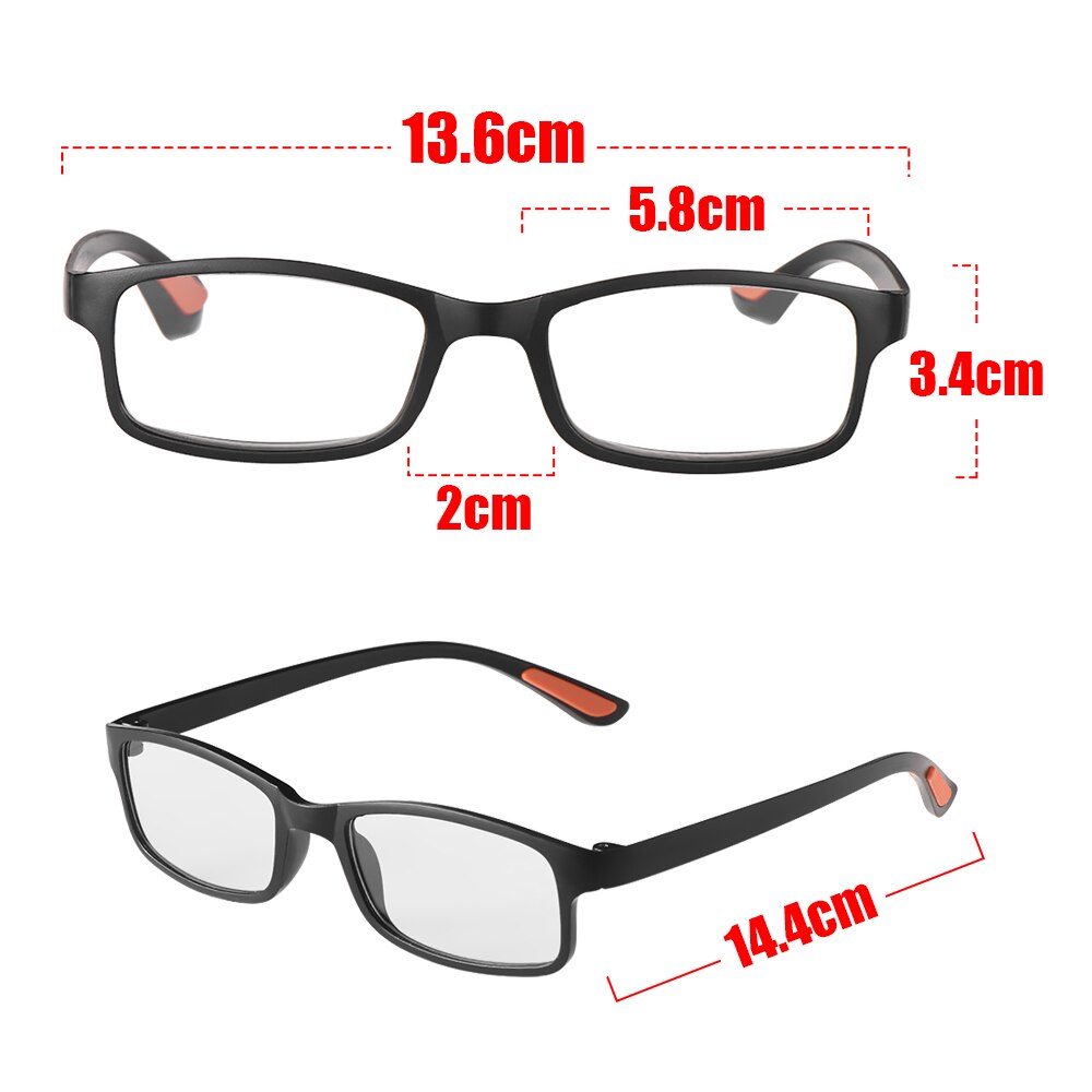 Unisex Ultra-light Reading Glasses Flexible Eyeglasses Magnifying +1.00~+4.0 Diopter Elders Glasses Eye Wear Accessories