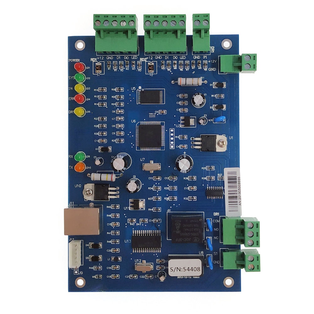 Wiegand controller,TCP IP einzel Tür Access Controller 20K Benutzer 100K Veranstaltungen, suport multi-zugang funktion, Feuer Alarm etc.sn:B01