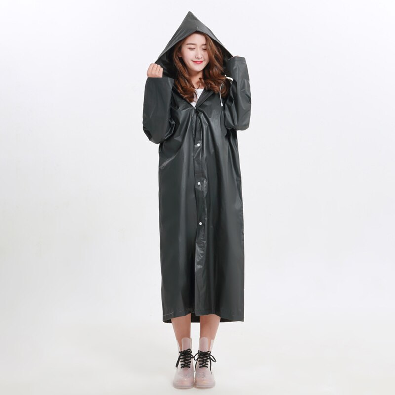 Eva Raincoat Waterproof Raincoat Transparent Camping Waterproof Raincoat Black