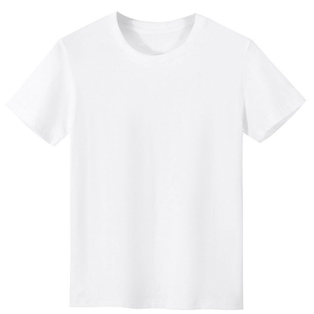 Camiseta blanca pura de verano para hombre, de algodón, de poliéster, de manga corta, con cuello redondo y dobladillo doble cosido, M/L/XL/XXL/XXXL/4XL: XXL