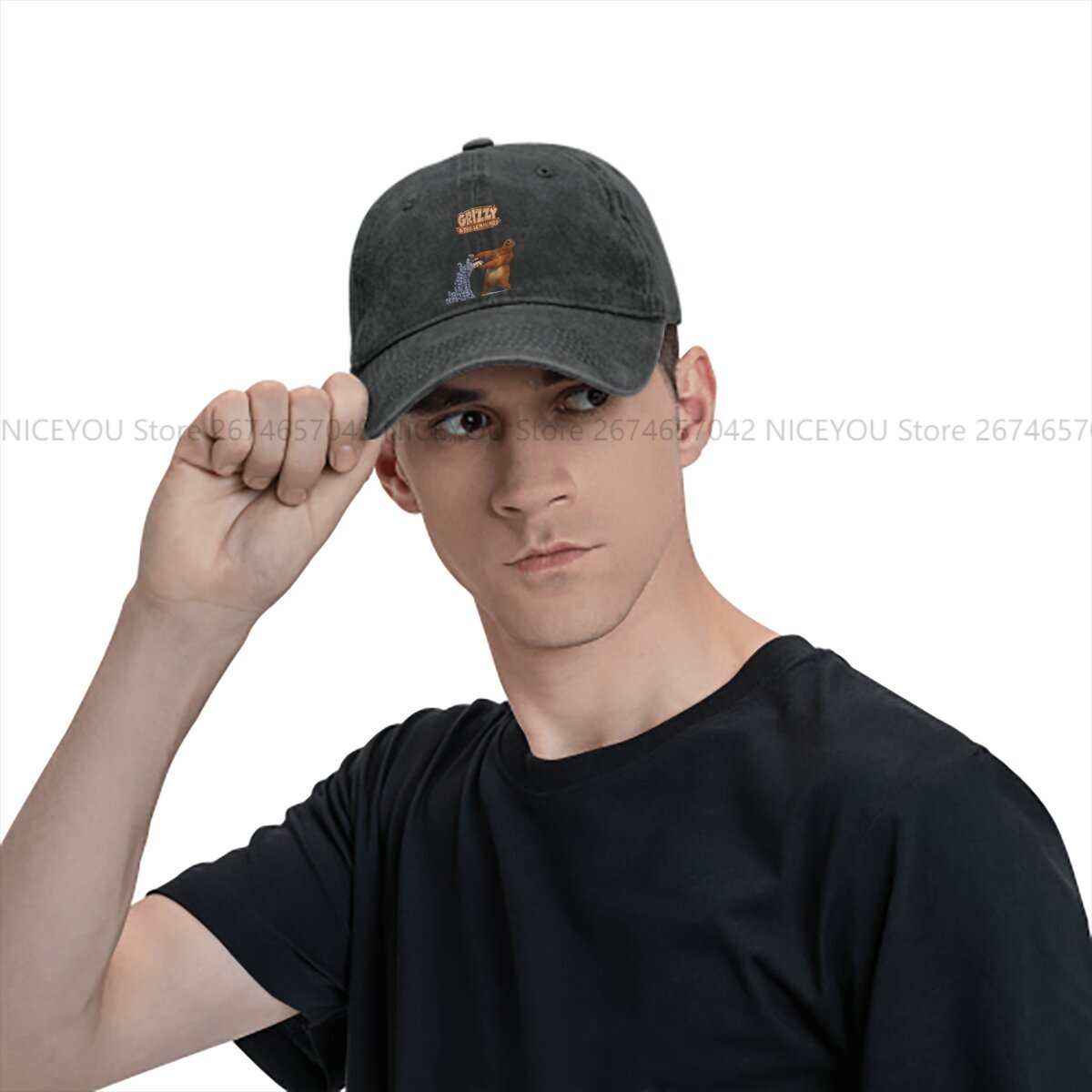 Vasket herre baseballkasket sjove trucker snapback kasketter farhat grizzly og lemmings golfkasket
